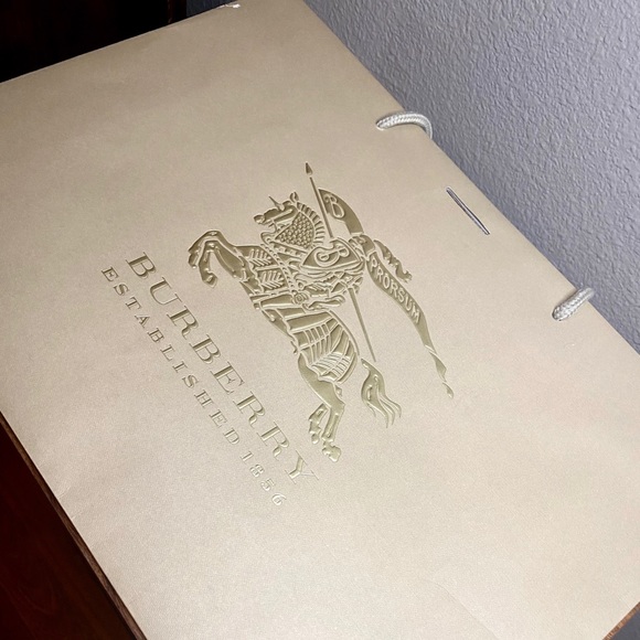 BURBERRY Gold Embossed Gift Bag - Picture 4 of 13